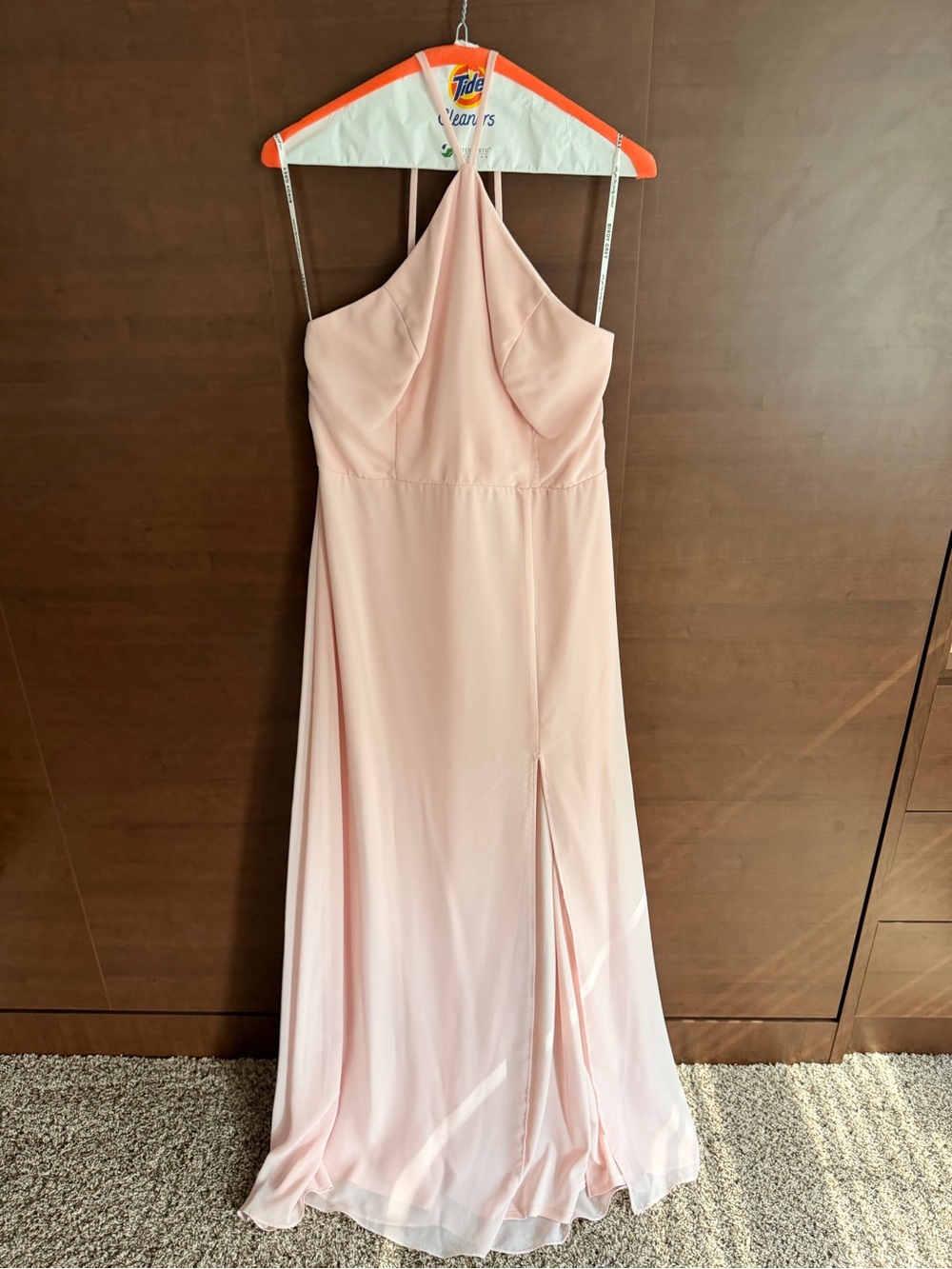Birdy Grey Pale Pink Halter Maxi Dress